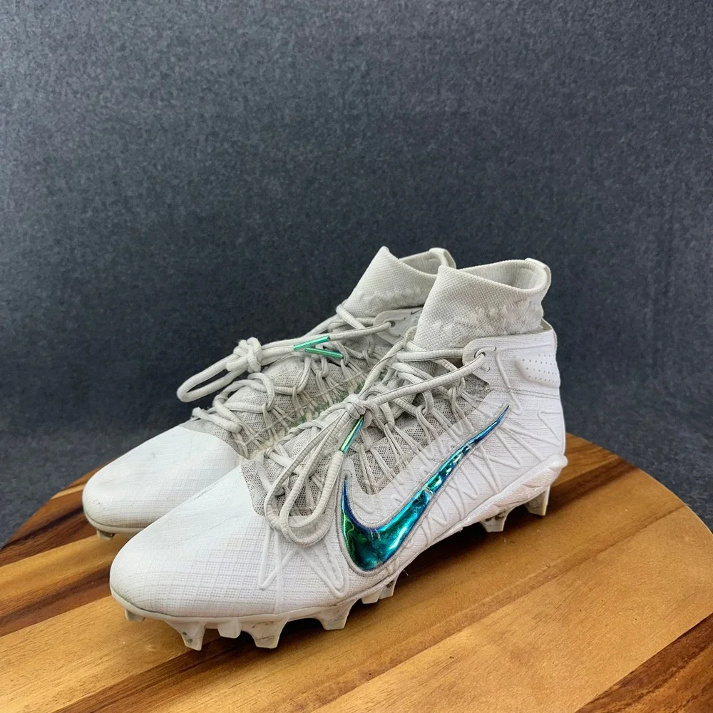 Nike Alpha Huarache 7 Elite Premium High 'White Pearl' BV0856-100 Mens Sz 10.5